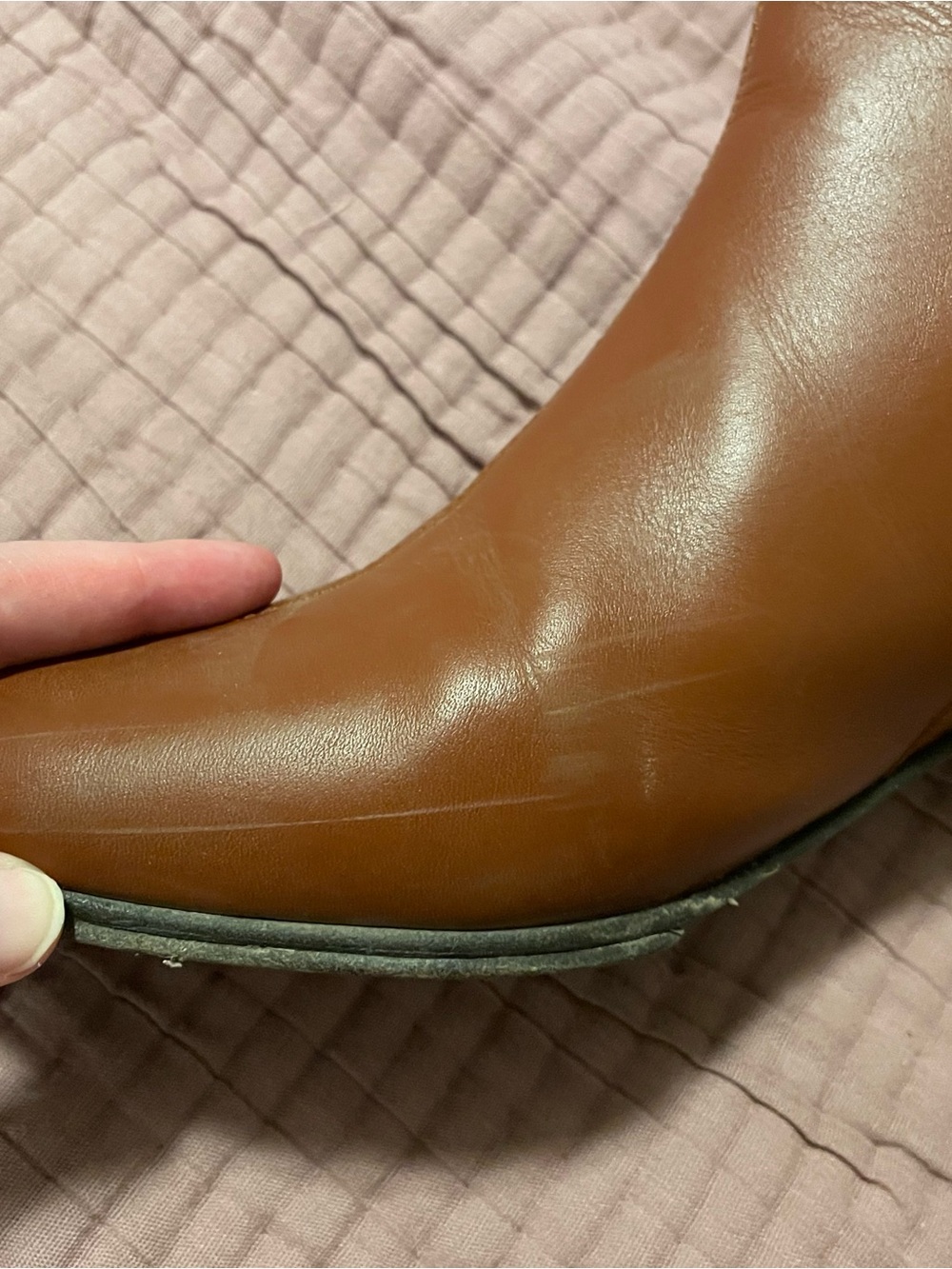 Anne Thomas Women's Jeanne Leather Ankle Booties with Block Heel 39 8.5 - Picture 3 of 9